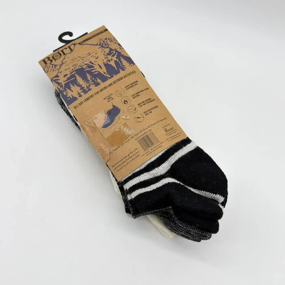 Born Socks Hedgehog 4 Pack Wool Blend Outdoor No Show Women’s Size 4-10 NEW